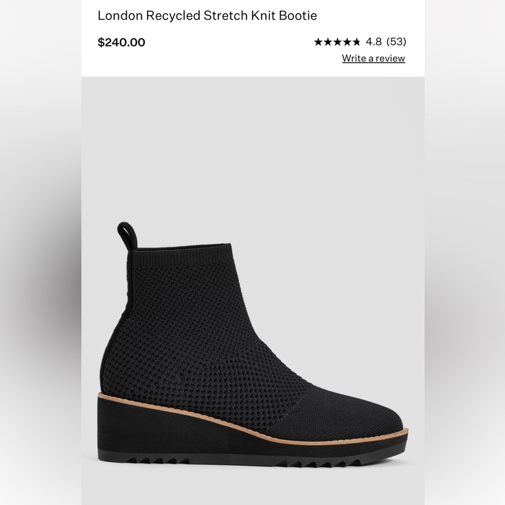 Eileen Fisher “London” Recycled Stretch Knit Bootie - Size 7.5 - Brand New